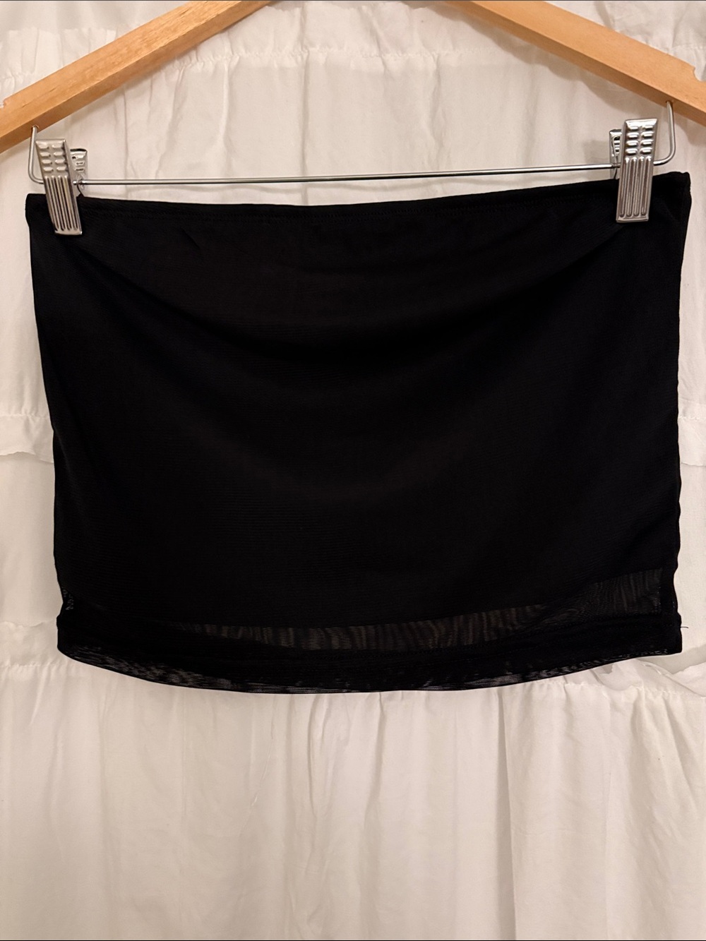 Black Strapless Crop Tube Top - Women's Basic Layering Piece
